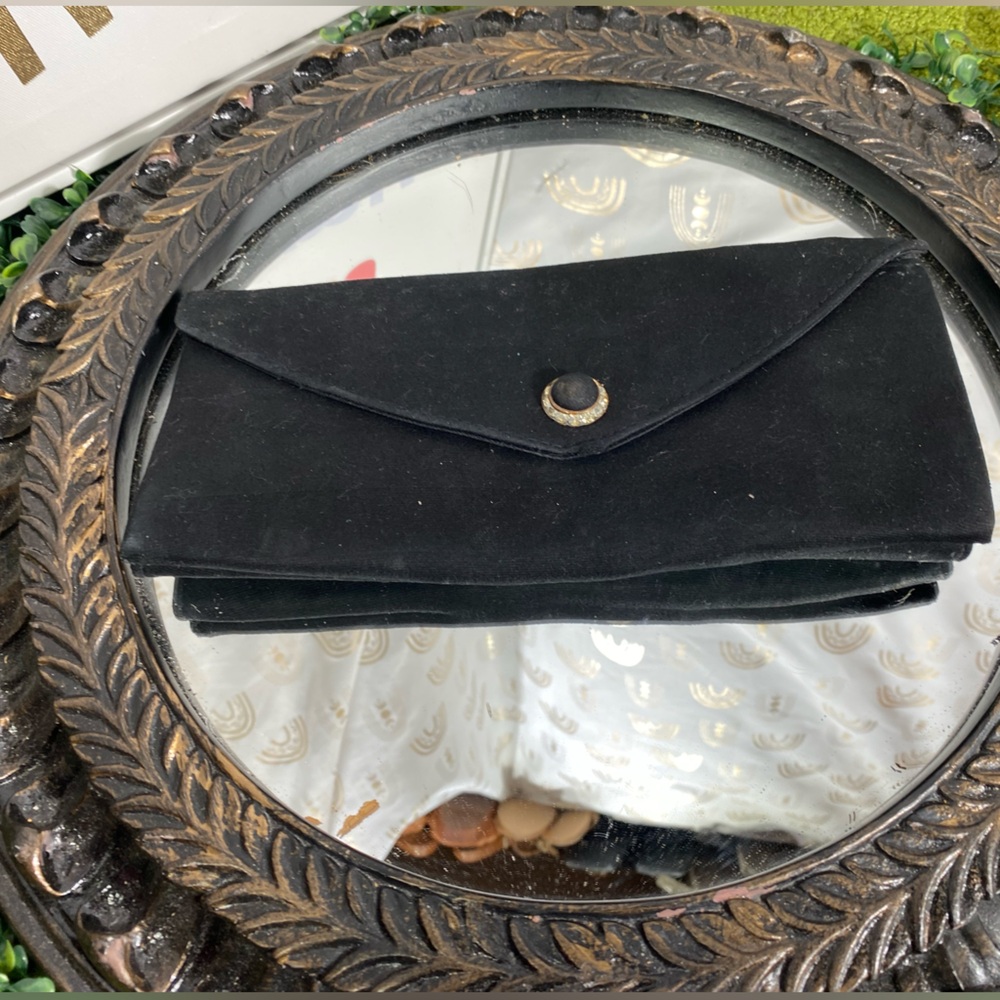 Chic Black Suede Clutch